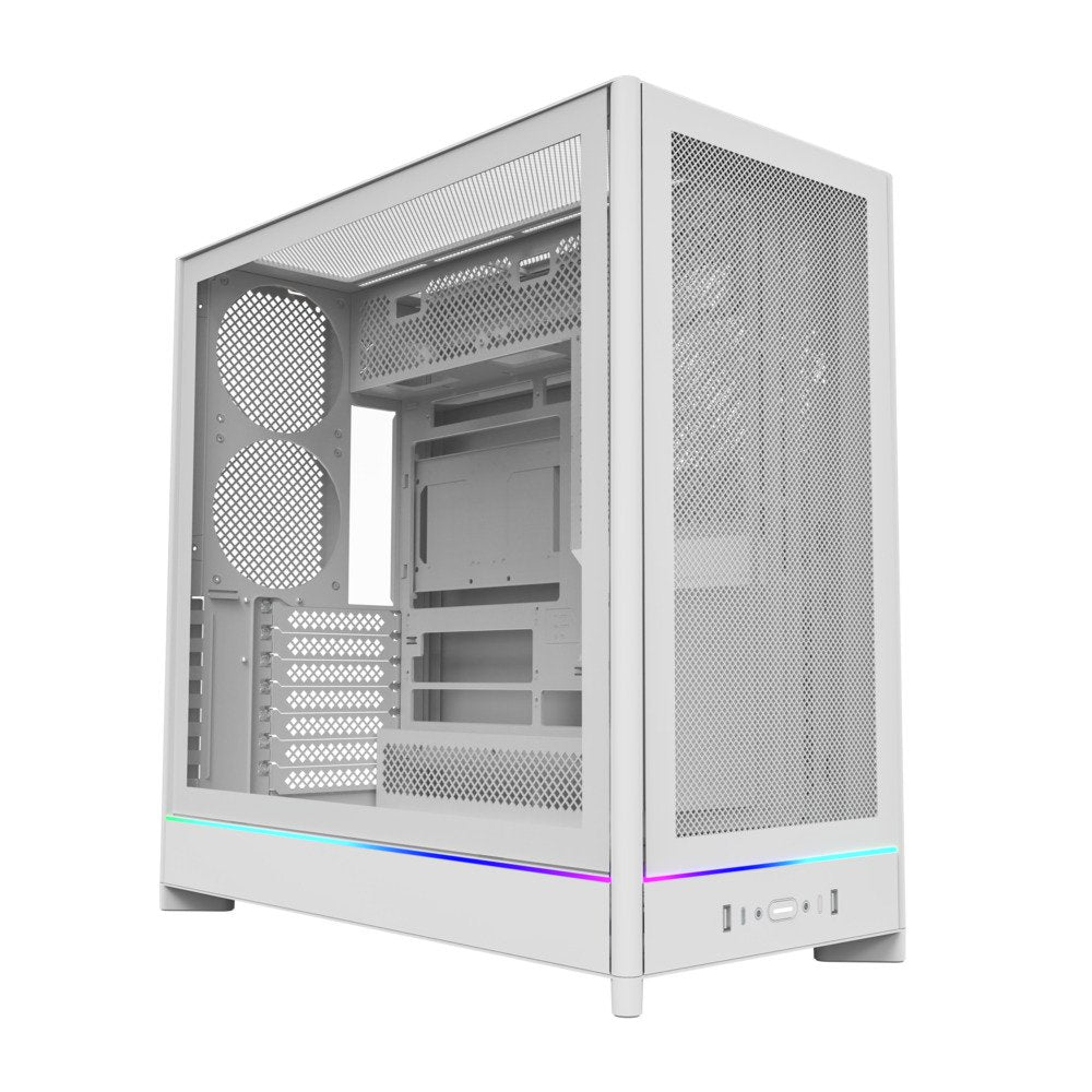 Montech HS01W ATX Mid Tower PC Gaming Case High Airflow Mesh Front Panel White