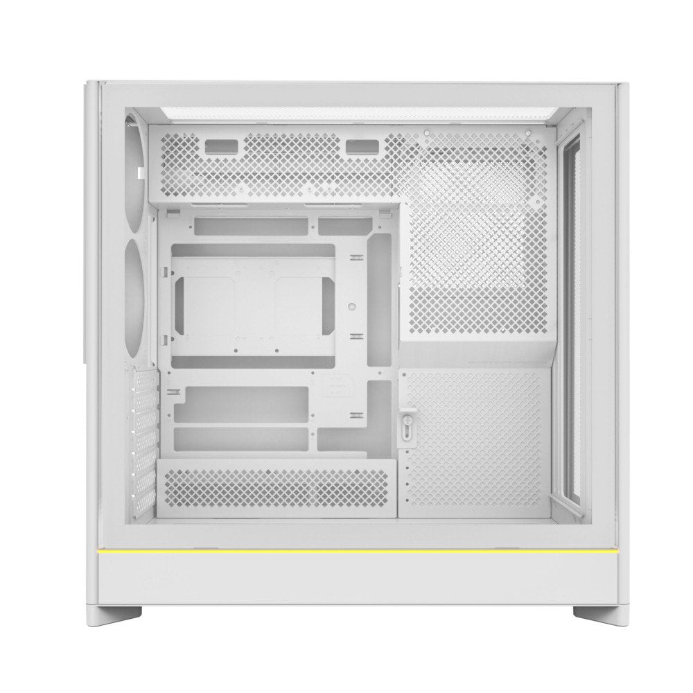 Montech HS01W ATX Mid Tower PC Gaming Case High Airflow Mesh Front Panel White