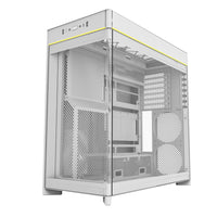 Montech HS02W ATX Mid Tower Pc Gaming Case High Airflow Temp Glass Front White