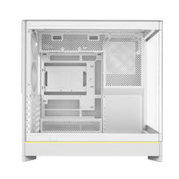 Montech HS02W ATX Mid Tower Pc Gaming Case High Airflow Temp Glass Front White