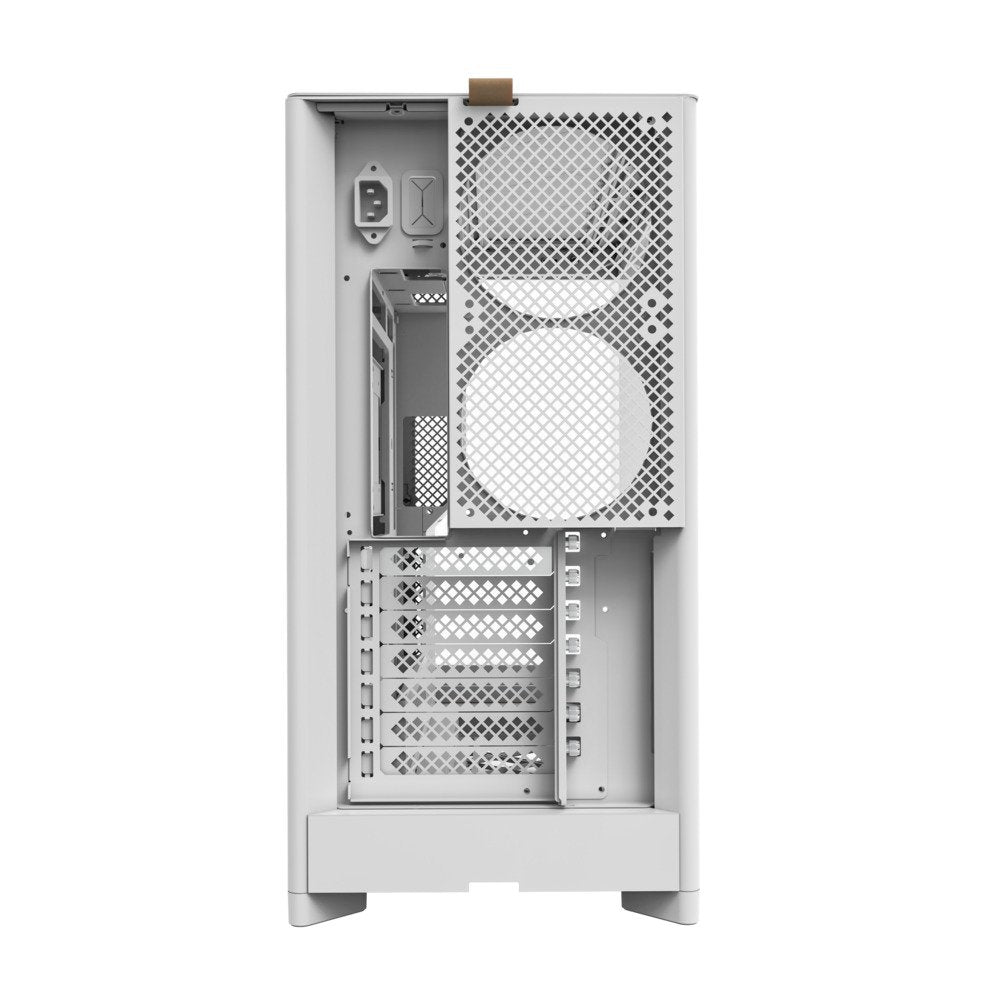 Montech HS02W ATX Mid Tower Pc Gaming Case High Airflow Temp Glass Front White