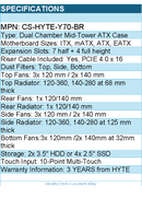 HYTE CS-HYTE-Y70-BR Computer Case - Y70 Dual Chamber Mid-Tower ATX Red Retail