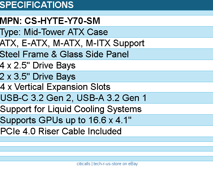 HYTE CS-HYTE-Y70-SM Computer Case - Y70 Mid-Tower ATX Strawberry Milk Retail
