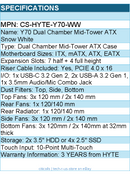 HYTE CS-HYTE-Y70-WW Computer Case - Y70 Dual Chamber Mid-Tower ATX Snow White