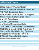 HYTE CS-HYTE-Y70TTI-BB Computer Case - Y70 touch infinite mTower ATX TG Pitch