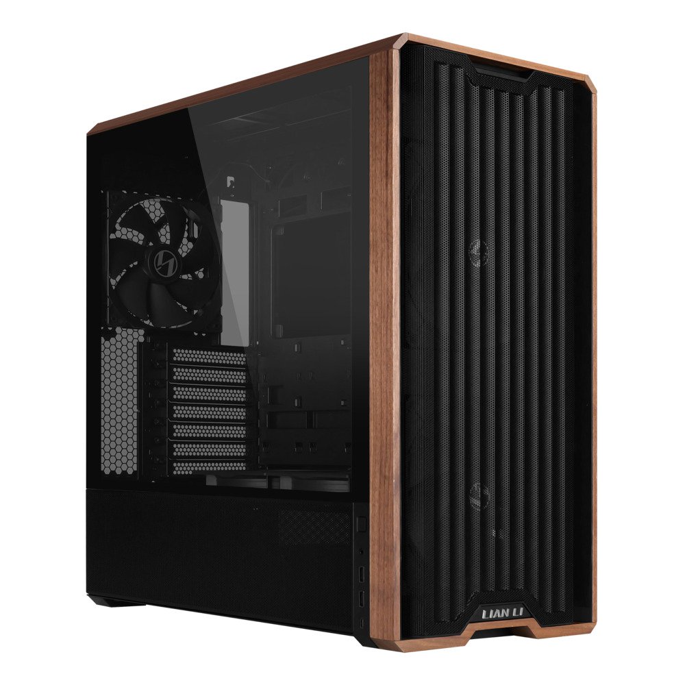 Lian Li LAN217X LANCOOL 217 Walnut Wood Mid Tower Computer Case w 5x FANs Black