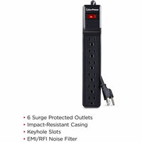 CyberPower CSB604 Essential 6 - Outlet Surge with 900 J - Black