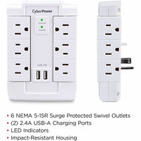 CyberPower CSP600WSURC2 Professional 6 - Outlet Surge with 1200 J
