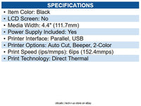 Citizen CT-S4000PAU-BK CT-S4000 POS Thermal Receipt Printer Color 150 mm/s Mono