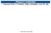 Citizen CT-S4500AETUBK CT-S4500 Thermal POS Printer USB - Lan - Ext Ps - Black