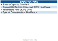 Honeywell CT30P-BTSC-002H CT30 XP Healthcare battery pack, 3400MAh