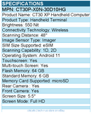 Honeywell CT30P-X0N-30D10HG CT30 XP Handheld Computer - 1D, 2D
