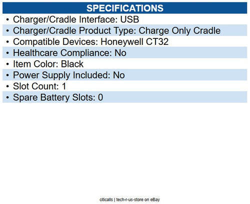 Honeywell CT32-SC-UVB-0 CT32 booted single cradle, Single Kit