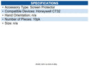 Honeywell CT32-SP-10PK Screen film for CT32 (10pcs/kit)