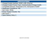 Honeywell CT37-DB-UVN-HC0 Cradle Wired - Mobile Computer, Battery - 1 Slot