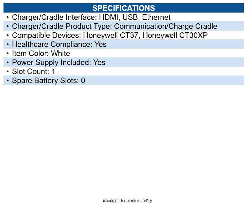 Honeywell CT37-DB-UVN-HC0 Cradle Wired - Mobile Computer, Battery - 1 Slot