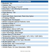 Honeywell CT37-X1N-57S10WG CT37 Handheld Computer 5G, 4G, 3G, LTE, UMTS, HSPA+