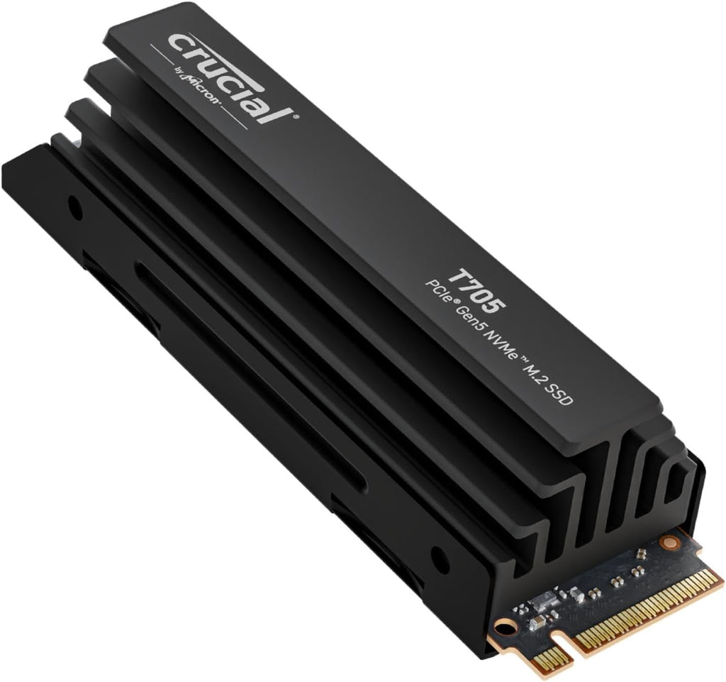 Crucial CT4000T705SSD5 T705 4TB PCIe Gen5 NVMe M.2 SSD with heatsink