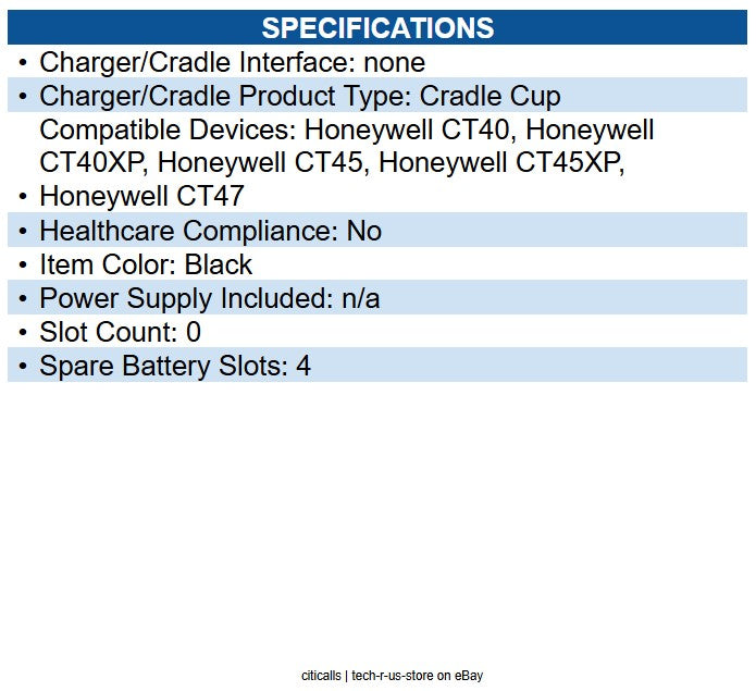 Honeywell CT45-BAT-CUP CT45/CT40 Battery Cup