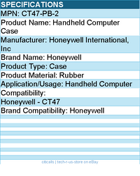 Honeywell CT47-PB-2 Handheld Computer Case - For Honeywell Handheld Computer