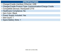 Honeywell CT70-EB-UVX-1 eHomeBase Cradle Wired - Mobile Computer, Battery