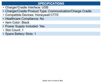 Honeywell CT70-HB-UVX-1 HomeBase Cradle Wired - Mobile Computer, Battery - USB B