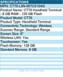 Honeywell CT70-L0N-057CS104G CT70 Handheld Terminal - 8 GB RAM - 128 GB Flash