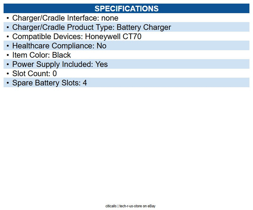 Honeywell CT70-QBC-1 Multi-Bay Battery Charger for Mobile Computer - 4