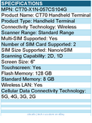 Honeywell CT70-X1N-057CS104G CT70 Handheld Terminal - 1D, 2D - 5G, 2G, 3G