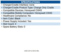 Honeywell CW45-5CBS-UVN-0 5 bay charge base charges 4 CW45 computers