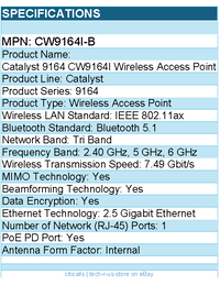 Cisco CW9164I-B Catalyst 9164 CW9164I 7.49 Gbit/s Wireless Access Point