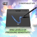 Adesso CYBERTABLET K10 10" x 6" Graphic Tablet - 5080 lpi Cable - Black