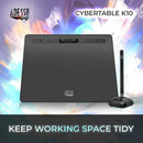 Adesso CYBERTABLET K10 10" x 6" Graphic Tablet - 5080 lpi Cable - Black