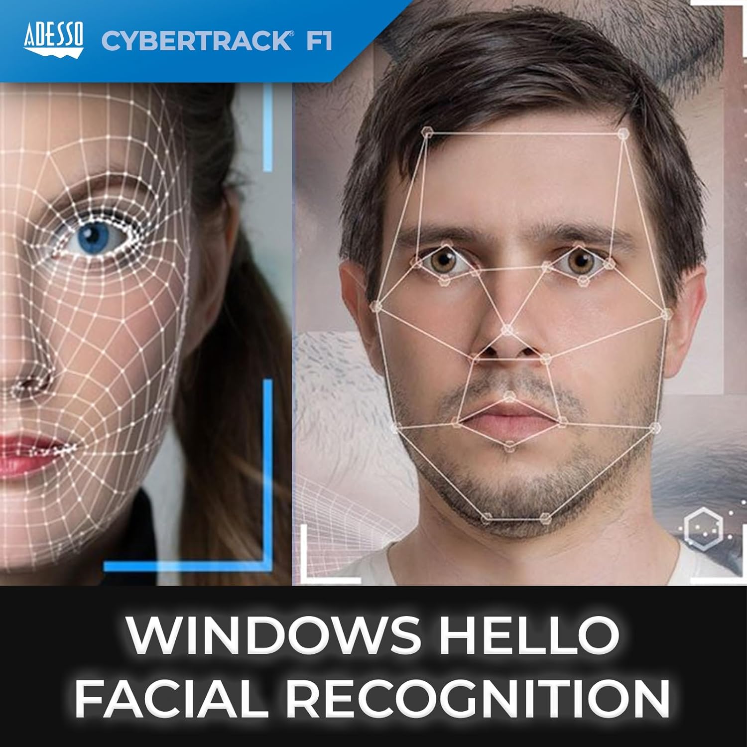 Adesso CyberTrack F1 Webcam - 2.1 Megapixel - 30 fps - USB 2.0 - 1 Each