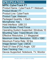 Adesso CyberTrack F1 Webcam - 2.1 Megapixel - 30 fps - USB 2.0 - 1 Each