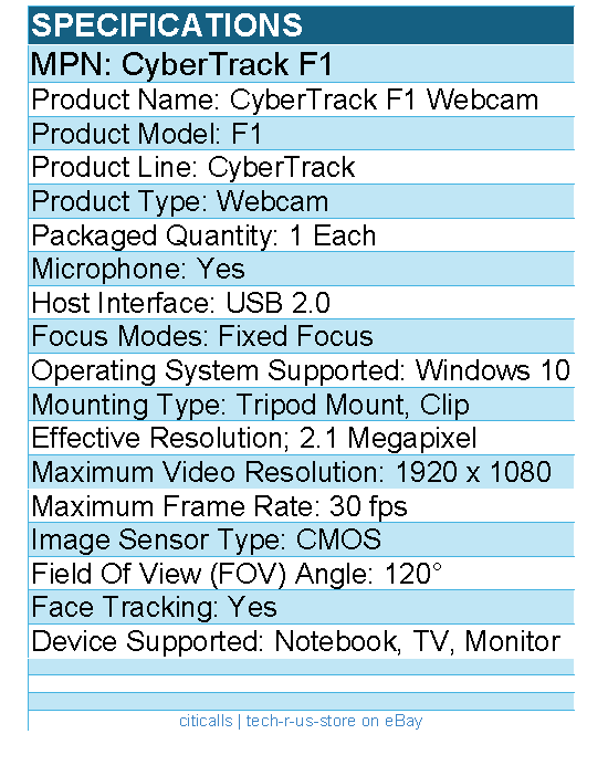 Adesso CyberTrack F1 Webcam - 2.1 Megapixel - 30 fps - USB 2.0 - 1 Each