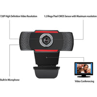Adesso CYBERTRACK H3 Webcam - 1.3 Megapixel - 30 fps - Black, Red - USB 2.0