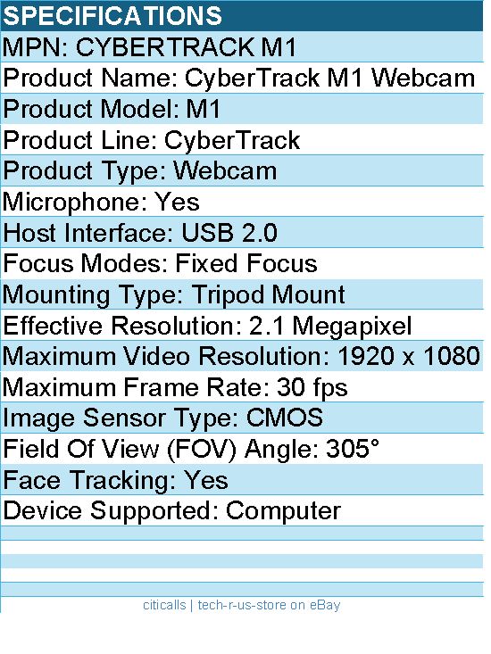 Adesso CYBERTRACK M1 Webcam - 2.1 Megapixel - 30 fps - USB 2.0 - 1920 x 1080 Vid
