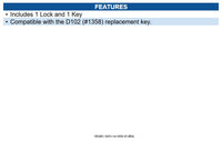 Radionix D101 Enclosure Lock and Key Set