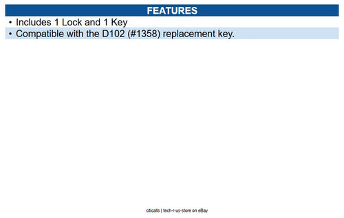 Radionix D101 Enclosure Lock and Key Set