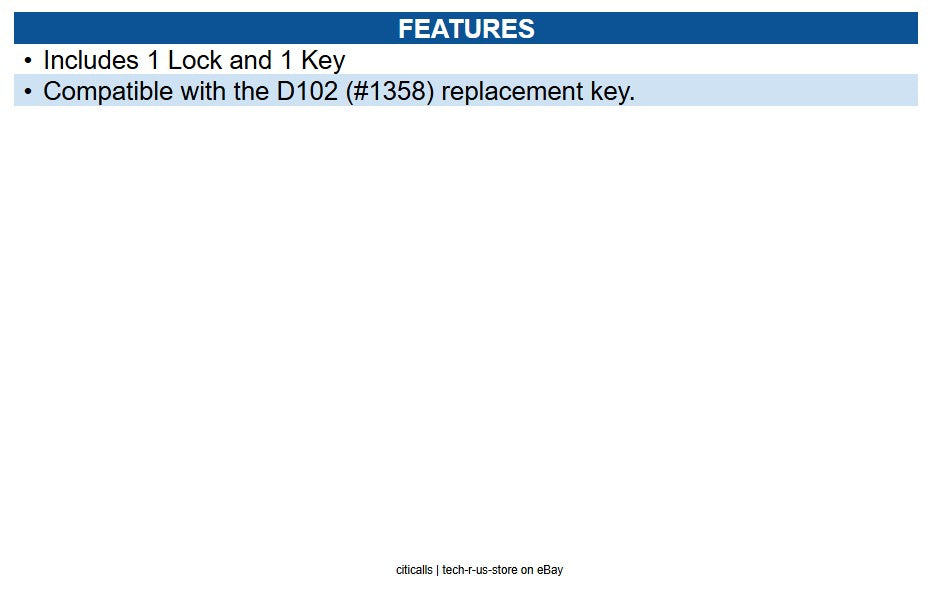 Radionix D101 Enclosure Lock and Key Set