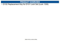 Radionix D102 Replacement Key for D101 Lock Set (Lock 1358)