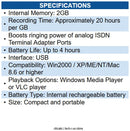 KJB D1400 2GB USB Voice Recorder Flash Drive Built-In Rechargeable Battery