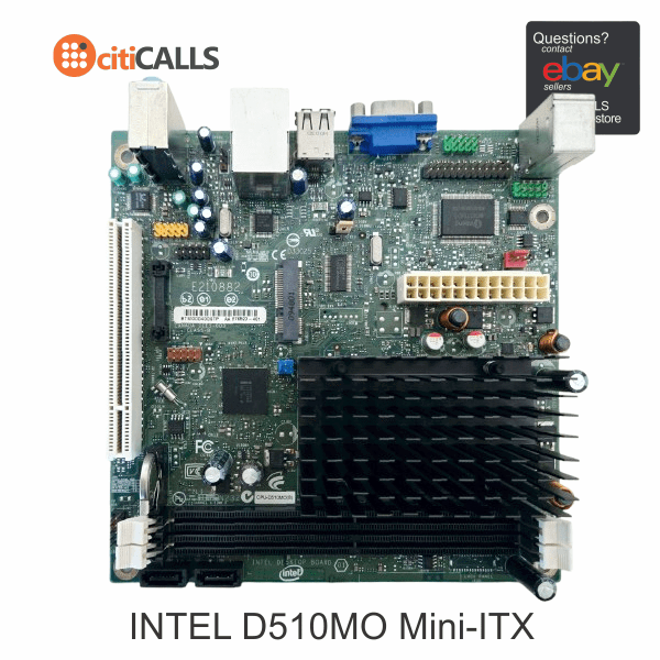 Intel D510MO ATOM CPU Mini ITX Motherboard w Crucial 2x2GB Memory IO Shield