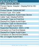 Dell DANAUBC087 - DisplayPort to Video (4K) - DisplayPort A/V Cable