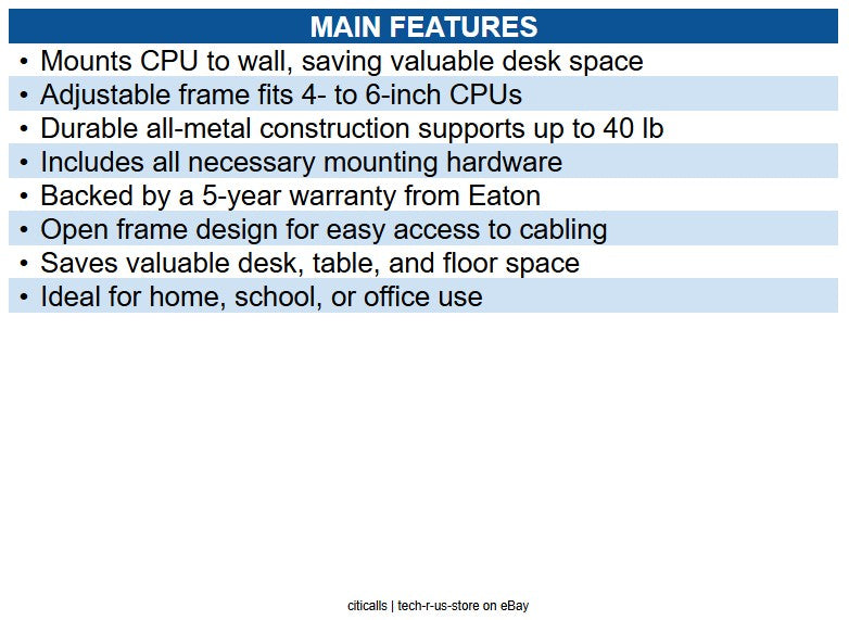 Eaton DCPU1 CPU / Computer Mount for Desks and Rails