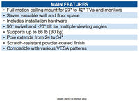 Eaton DCTM Full Motion Ceiling Mount for 23" to 42" TVs and Monitors