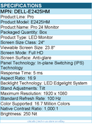 Dell DELL-E2425HM Pro E2425HM 24" Class Full HD LED Monitor - 16:9 - Black