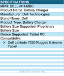 Dell DELL-MH-MBC Battery Charger - For Tablet PC - Proprietary Battery Size