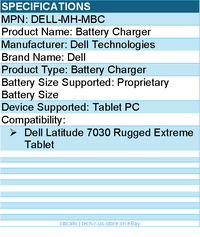 Dell DELL-MH-MBC Battery Charger - For Tablet PC - Proprietary Battery Size